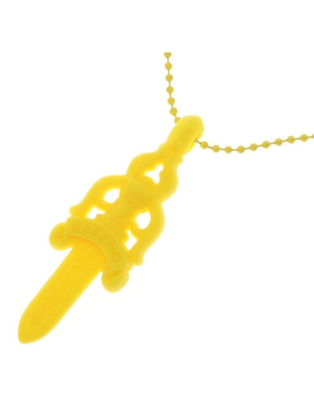 Chrome Hearts Rubber Large Dagger Necklace Silicone Yellow